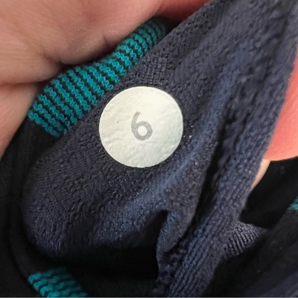 Lululemon No Limits Tank Size Six Teal Navy Activewear Training Built In Bra - Picture 10 of 10